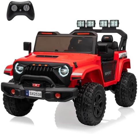 RCTOWN 24V Power Wheel 2 Seater Kids Ride On Car,Parent Remote Control,4WD 800W Motor,3 Adjustable Speeds for Ages 3+,Built-in Music Player,Kids Electric Ride On Toys with Easy Assembly, Black