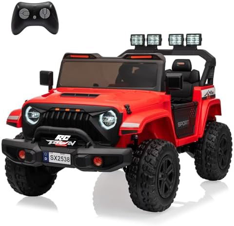 RCTOWN 24V Power Wheel 2 Seater Kids Ride On Car,Parent Remote Control,4WD 800W Motor,3 Adjustable Speeds for Ages 3+,Built-in Music Player,Kids Electric Ride On Toys with Easy Assembly, Black