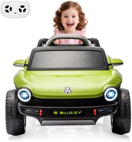 RCTOWN 12V Kids Ride On Car Licensed Volkswagen Beetle Electric Ride On Toy for Toddlers 4 Wheeler Vehicle with Parental Remote, Battery Level Display, LED Lights, USB, Horn, Music, Red