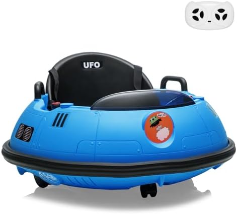 RCTOWN 12V Electric Ride on Bumper Car for Toddlers, Kids Bumper Car with Remote Control, 360 Degree Spin, LED Lights, Dual Joysticks, Safety Belt for 18+ Months Kids, White