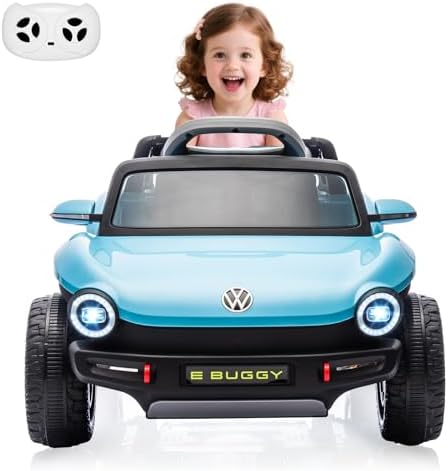 RCTOWN 12V Kids Ride On Car Licensed Volkswagen Beetle Electric Ride On Toy for Toddlers 4 Wheeler Vehicle with Parental Remote, Battery Level Display, LED Lights, USB, Horn, Music, Red