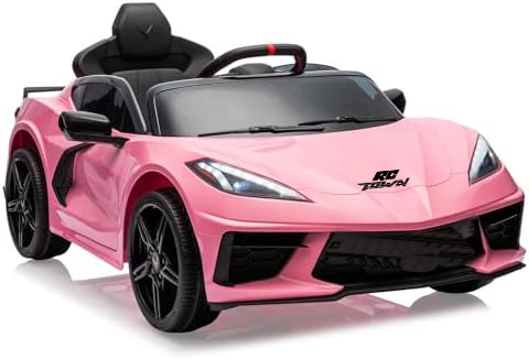 RCTOWN 12V Kids Ride on Car Licensed Corvette Battery Powered Car Toddles Electric Sports Car Toy with Remote Control, Visual Dashboard, LED Lights, Music, Gifts for Boys Girls, Red