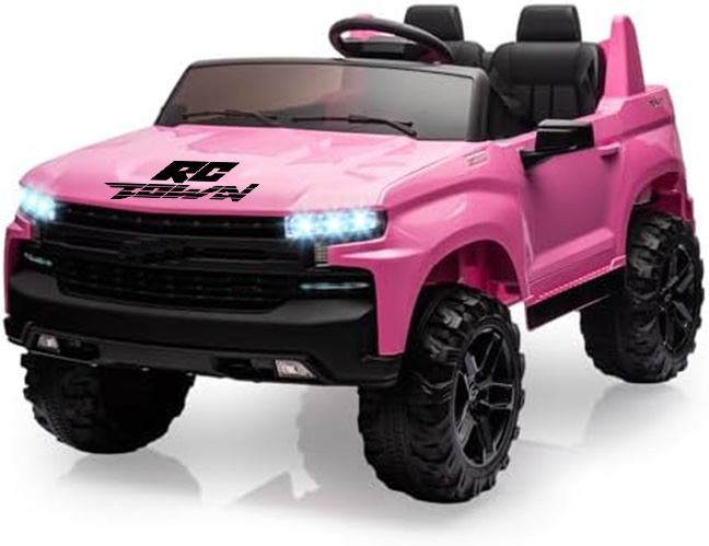RCTOWN Baby Car 24V 2-Seater Truck Licensed Chevrolet Silverado Ride On Toy w/Parent Remote Control,4xSpring Suspension, Wireless Music, Electric Vehicle Car for Kids Ages 3-8,White