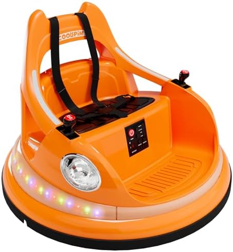 RCTOWN Ride on Bumper Car for Toddlers, 12V Battery Car for Kids W/Parent Remote, 2-Speed, 2 Driving Mode, 360 Spin, Electric Bumping Car with Music & Lights
