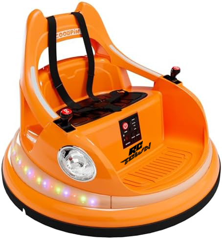 RCTOWN Ride on Bumper Car for Toddlers, 12V Battery Car for Kids W/Parent Remote, 2-Speed, 2 Driving Mode, 360 Spin, Electric Bumping Car with Music & Lights