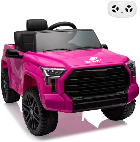RCTOWN Ride on Truck Car, 12V Licensed Toyota Tundra Ride on Car w/Remote Control, Battery Powered Electric Car with Wear-Resistant Wheels, Spring Suspension, 3 Speeds, LED Lights, Gift for 3+ Kids