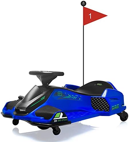 RCTOWN 24V Kids Ride on Drift Car for Kids, Electric Drifting Go-Kart Up to 7.5 mph Variable Speed, Built-in Music,Colorful LED Light,USB,Low-Power Alarm,Red