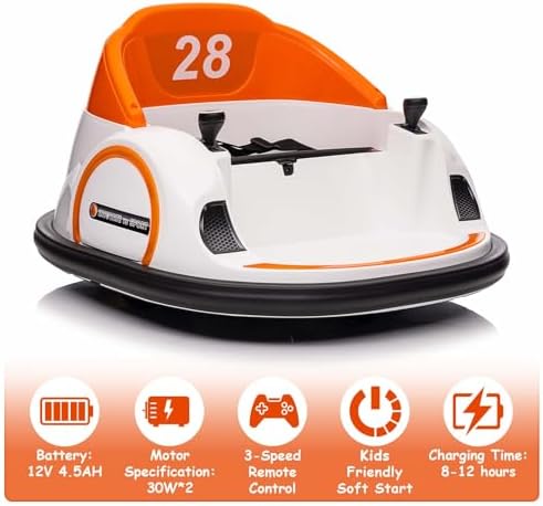 RCTOWN 12V Ride On Bumper Car for Kids Ride on Toy Gifts Toddlers Electric Bumping Car with Remote Control, Battery Display, 360 Degree Spin, LED Lights, Music, Pink