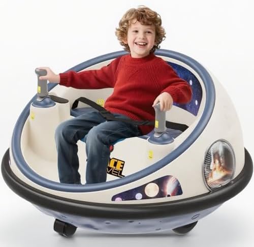 RCTOWN Electric Bumper Car with Remote Control, 360 Spinning Ride-on Vehicle, Rechargeable Indoor Outdoor Kid Car with LED Lights & Soft Bumper C Fun Gift (Pink)