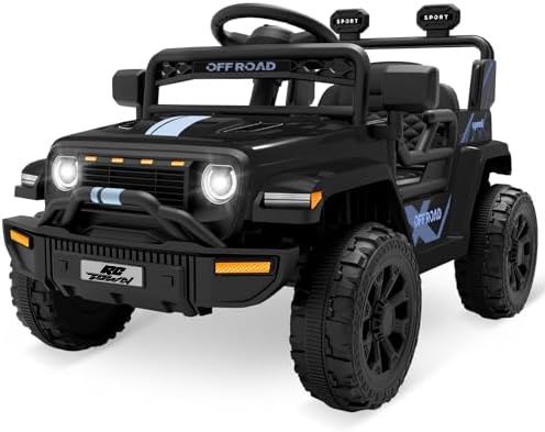 RCTOWN Ride On Truck Car, 12V Ride On Toy w/Parent Remote Control, Steering Wheel Music, 4-Wheel Spring Suspension, Led Lights, 2 Speeds, Kids Electric Vehicles for Age 3-5, Green