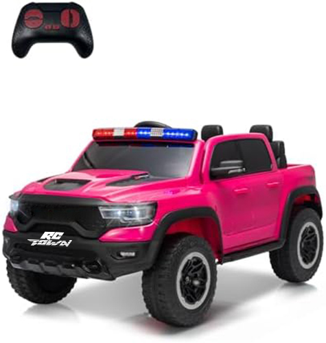 RCTOWN Licensed RAM 12V Electric Ride On Car for Kids, Battery Powered Ride On Truck with Parental Remote Control, Spring Suspension, LED Lights, Music, XXL Storage Box, Gift for Boys Girls