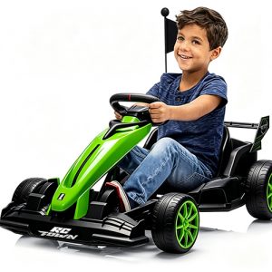RCTOWN 24V Go Kart for Kids 6+ Years, 200W*2 Drifting Motors, 7.5 Mph High Speed Drifting Kart Car Riding Vehicle, Extendable Car Length,Max Load 135lbs Outdoor Ride On Racing Toy for Teens Children,Green