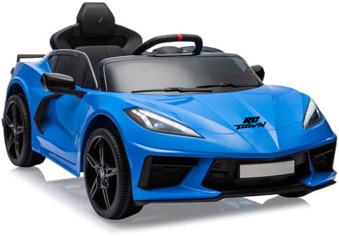 RCTOWN 12V Kids Ride on Car Licensed Corvette Battery Powered Car Toddles Electric Sports Car Toy with Remote Control, Visual Dashboard, LED Lights, Music, Gifts for Boys Girls, Red