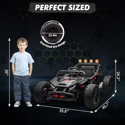 RCTOWN 24V Electric UTV,Ride On Toys for Big Kids,2x130W Powerful Electric Car with Remote Control 4 Shock Absorbers LED Lights,Music for Boys and Girls,Pink