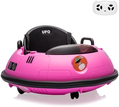 RCTOWN 12V Electric Ride on Bumper Car for Toddlers, Kids Bumper Car with Remote Control, 360 Degree Spin, LED Lights, Dual Joysticks, Safety Belt for 18+ Months Kids, White