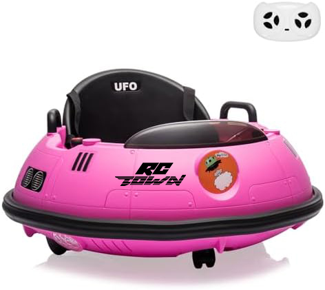 RCTOWN 12V Electric Ride on Bumper Car for Toddlers, Kids Bumper Car with Remote Control, 360 Degree Spin, LED Lights, Dual Joysticks, Safety Belt for 18+ Months Kids, White