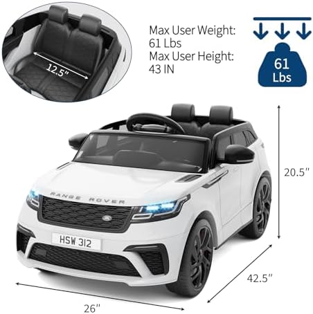 RCTOWN Kids Ride On Car with Remote, Licensed Land Rover Kids Electric Car, Ride On Toys for Children 4-8 with Mp3 Player, Rocking, Pull Rod