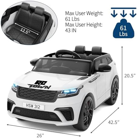 RCTOWN Kids Ride On Car with Remote, Licensed Land Rover Kids Electric Car, Ride On Toys for Children 4-8 with Mp3 Player, Rocking, Pull Rod