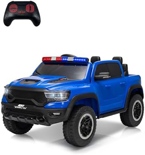 RCTOWN Licensed RAM 12V Electric Ride On Car for Kids, Battery Powered Ride On Truck with Parental Remote Control, Spring Suspension, LED Lights, Music, XXL Storage Box, Gift for Boys Girls