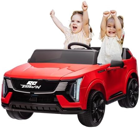 RCTOWN 24V Kids Ride On Car Licensed Cadillac 2 Seater Ride On Truck Toy Battery Powered Electric Car for Toddlers, with Remote Control, Spring Suspension, Led Lights and Music for Boys Girls (Black)