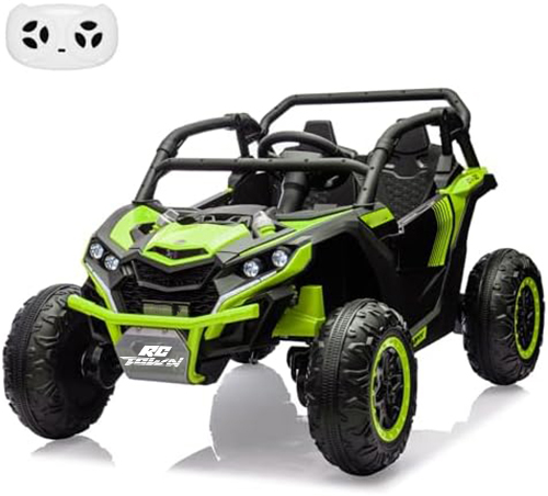 RCTOWN 24V Ride On Utv for Kids, 2 Seater 4WD Electric Truck with Remote Control, High and Low Speed Adjustment, Led Lights, 4-Wheel Shock Absorption, One Click Start, Music Player(Black)