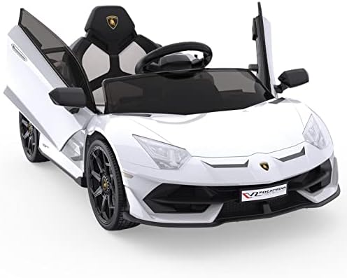 RCTOWN Ride on Car for Kids 12V Licensed Lamborghini Electric Vehicles Battery Powered Sports Car with Control, 2 Speeds, Sound System, LED Headlights and Hydraulic Doors