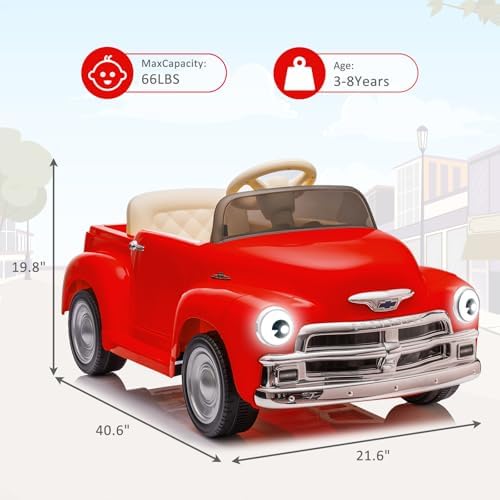 RCTOWN Kids Electric Cars to Drive with Parent Remote, Mp3, Licensed Chevrolet 12V Ride on Car for Kids with LCD Show, Led Lights, Battery Powered 4-Wheels Ride on Electric Vehicle Toy with Seat Belt