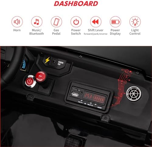 RCTOWN 24V 2 Seaters Ride On UTV with Remote Control, Battery Powered Extra Large Ride Car Toy for 2 Kids, 2 Seats+One More Foldable Seat, 15.4" Eva Wheels Off-Road with Music, Light for 3-8 Years,Black