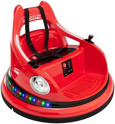 RCTOWN Ride on Bumper Car for Toddlers, 12V Battery Car for Kids W/Parent Remote, 2-Speed, 2 Driving Mode, 360 Spin, Electric Bumping Car with Music & Lights