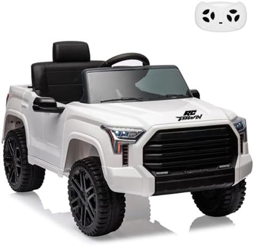RCTOWN Ride on Truck Car, 12V Licensed Toyota Tundra Ride on Car w/Remote Control, Battery Powered Electric Car with Wear-Resistant Wheels, Spring Suspension, 3 Speeds, LED Lights, Gift for 3+ Kids