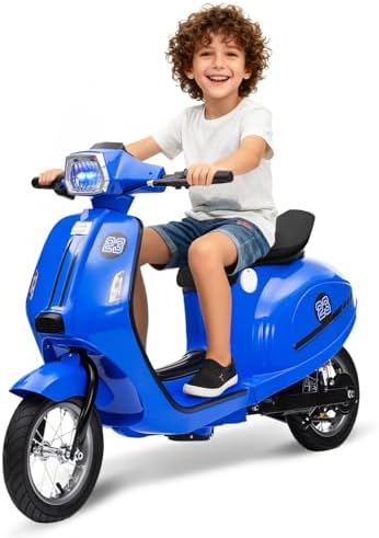 RCTOWN Motorcycle for Kids - 24V Electric Moped Scooter for Kids 8-14- Electric Scooter with Seat for Children - Ride On Toy with LED Light for Girls