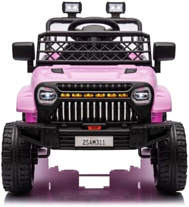 RCTOWN 12V Ride On Car for Kids Electric Vehicle Toddlers Battery Powered Truck Car Toy with Remote Control, 4-Wheel Suspension, Battery Display, LED Lights, Music, for Boys Girls, Red