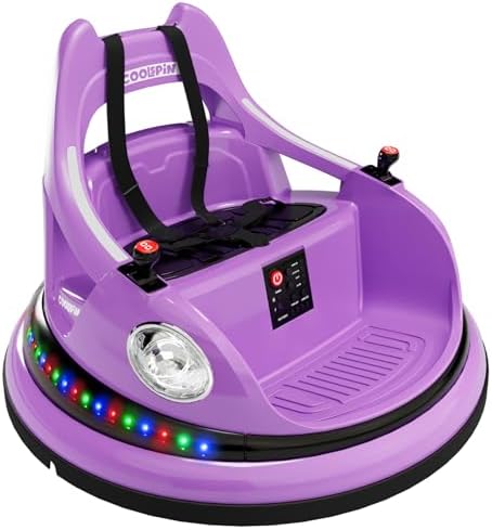 RCTOWN Ride on Bumper Car for Toddlers, 12V Battery Car for Kids W/Parent Remote, 2-Speed, 2 Driving Mode, 360 Spin, Electric Bumping Car with Music & Lights