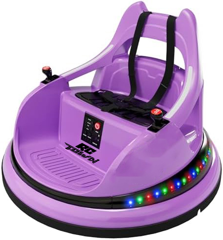 RCTOWN Ride on Bumper Car for Toddlers, 12V Battery Car for Kids W/Parent Remote, 2-Speed, 2 Driving Mode, 360 Spin, Electric Bumping Car with Music & Lights