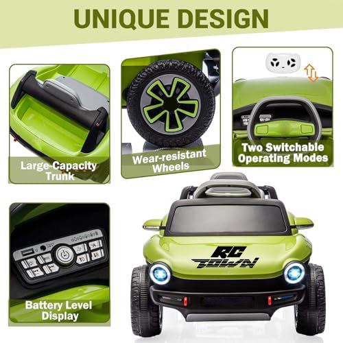 RCTOWN 12V Kids Ride On Car Licensed Volkswagen Beetle Electric Ride On Toy for Toddlers 4 Wheeler Vehicle with Parental Remote, Battery Level Display, LED Lights, USB, Horn, Music, Red