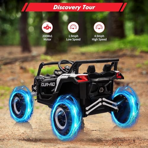 RCTOWN 24V Ride On Car for Kids w/Remote Control, Battery Powered Off-Road UTV, 400W Motors,19" Spacious Seat, 4 Shock Absorbers, 4.5 Mph Max Speed, Music, LED Lights, Electric Car for Big Kids, Blue
