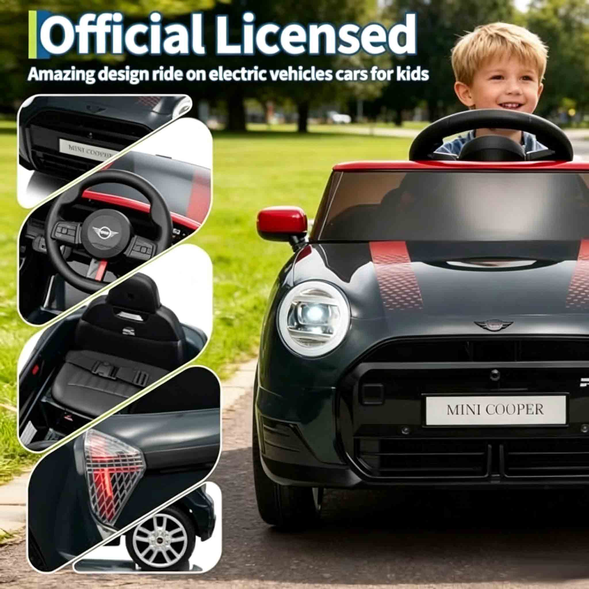 RCTOWN 12V BMW Mini Cooper Licensed Ride on Car, Electric Ride on Toy Powered by 4.5Ah Battery, Includes Positive Energy Charger, Wheels, Remote Control with Factory-Paired Code