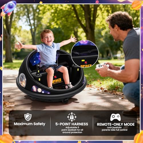 RCTOWN Electric Bumper Car with Remote Control, 360 Spinning Ride-on Vehicle, Rechargeable Indoor Outdoor Kid Car with LED Lights & Soft Bumper C Fun Gift (Pink)