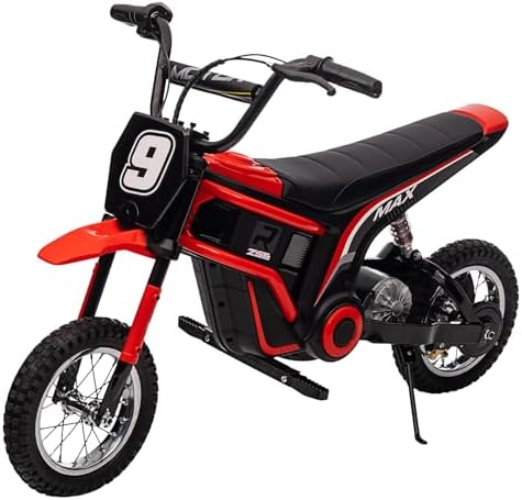 RCTOWN 24V 350W Electric Dirt Bike for Kids C 3-Speed Modes, 14.29MPH Max Speed, ASTM-Certified Safe Motorcycle with Shockproof Suspension, Best Gift for Boys & Girls