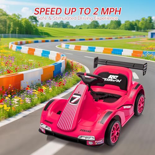 RCTOWN Kids Electric Go Kart with Remote Control, 6v Rechargeable Battery-Powered Drift Kart, All-Terrain Ride on Car with Bluetooth Music & LED Light, Gift for Boys Girls Ages 3-8 Years Old