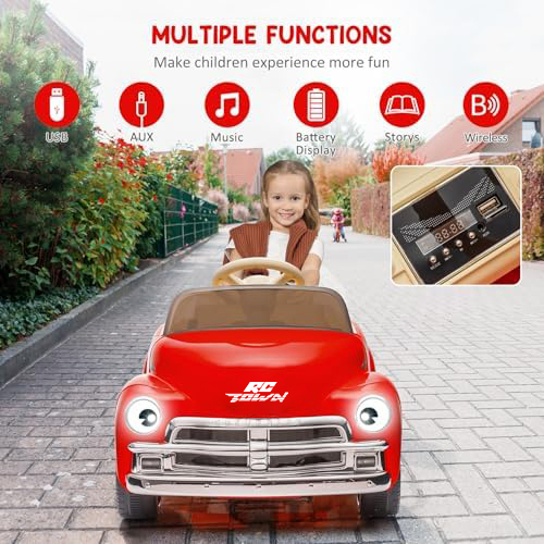 RCTOWN Kids Electric Cars to Drive with Parent Remote, Mp3, Licensed Chevrolet 12V Ride on Car for Kids with LCD Show, Led Lights, Battery Powered 4-Wheels Ride on Electric Vehicle Toy with Seat Belt