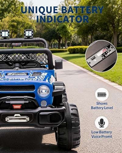 RCTOWN 12V Kids Ride On Car, 2 Seater Electric Toy Car for Toddlers and Children, Ride On Toys with Parent Remote Control, Battery-Powered w/Music & LED Lights