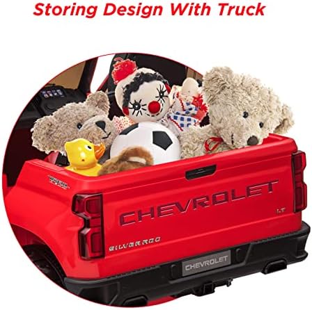 RCTOWN Kids Ride on Car with Remote Control, 12V Powered Wheels Licensed Chevrolet Silverado GMC Ride On Toddler Electric Vehicles for 3-8 Years, MP3,FM, Spring Suspension, LED Light,Red
