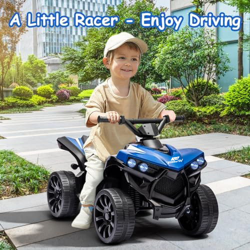 RCTOWN Kids ATV 4 Wheeler, 6V Ride on Toy with 1.8MPH Max Speed, Wear-Resistant Wheels, Music & Foot Pedal, Battery Powered Electric Quad Car for Kids Toddlers, Blue