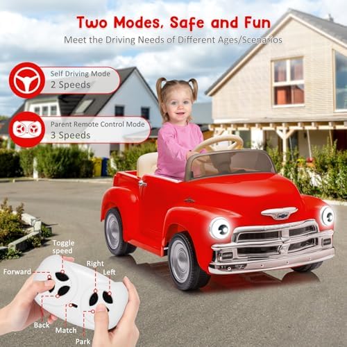 RCTOWN Kids Electric Cars to Drive with Parent Remote, Mp3, Licensed Chevrolet 12V Ride on Car for Kids with LCD Show, Led Lights, Battery Powered 4-Wheels Ride on Electric Vehicle Toy with Seat Belt