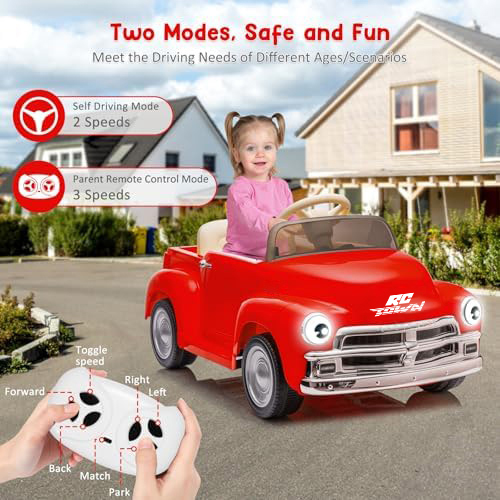 RCTOWN Kids Electric Cars to Drive with Parent Remote, Mp3, Licensed Chevrolet 12V Ride on Car for Kids with LCD Show, Led Lights, Battery Powered 4-Wheels Ride on Electric Vehicle Toy with Seat Belt