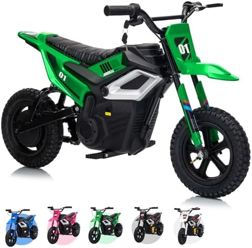 RCTOWN 24V Electric Dirt Bike for Kids, 350w Electric Motorcycle for Kids - Up to 13.67Mile/h Long-Range, Ride on Motorcycle with Rear Wheel Suspension, 12 Miles Range, Twist Grip Throttle, Rubber Tire