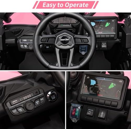 RCTOWN 12V Ride on UTV Car, Licensed Can-Am Electric Off-Road UTV Car, Kids Truck w/Remote Control, Large Seat, Music, LED Lights, Spring Suspension, Ride on Toy for Boys Girls