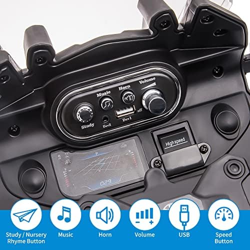 RCTOWN 12V 7AH Kids Motorcycle, Licensed BMW Ride On Police Motorcycle for Kids with High/Low Speed, 2 Storage Boxes, Warning Lights and LED Headlights,Spring Suspension, Motorbike for Boys Girls