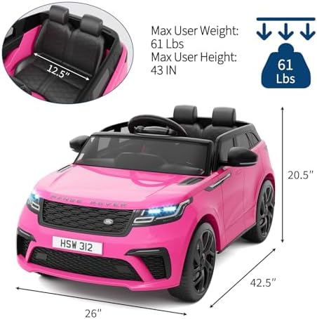 RCTOWN Kids Ride On Car with Remote, Licensed Land Rover Kids Electric Car, Ride On Toys for Children 4-8 with Mp3 Player, Rocking, Pull Rod